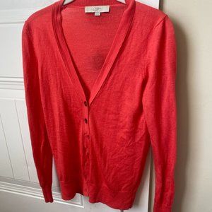 V-neck Coral Button Cardigan